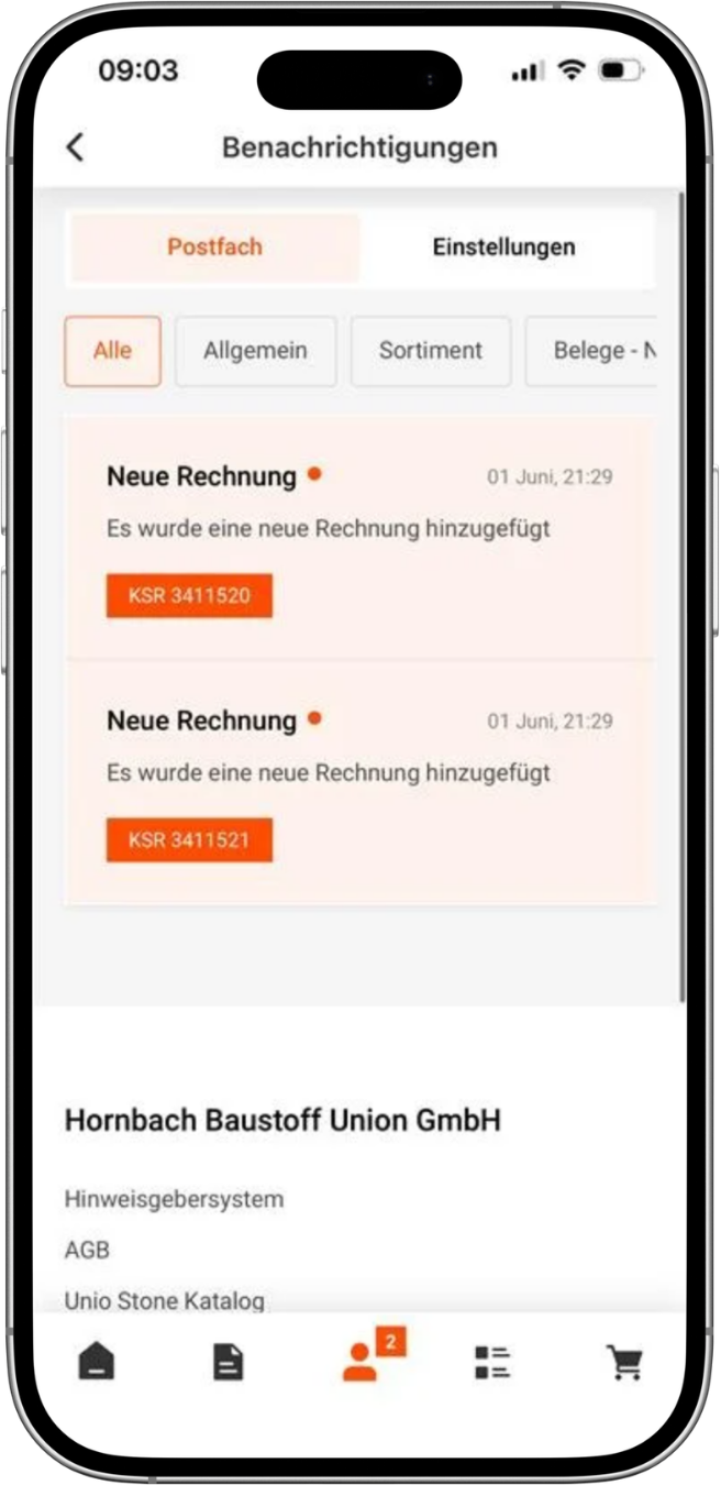 Anzeige Benachrichtigungen