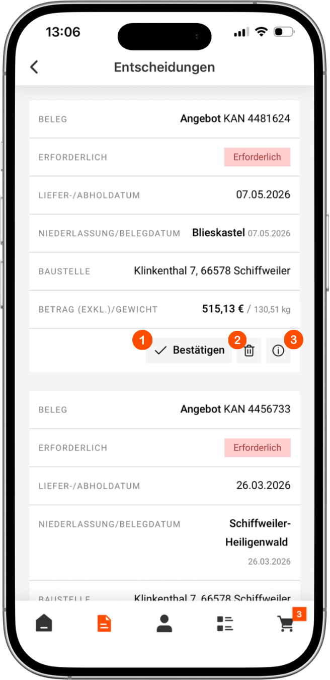 Schnellaktionen